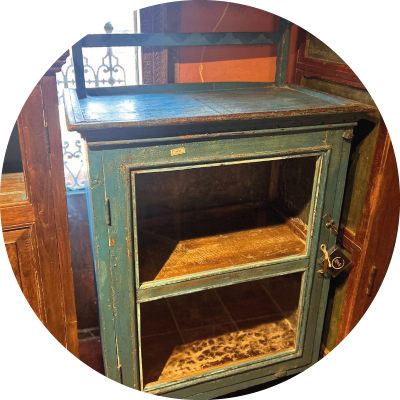 Vitrine vaisselier en teck Rajasthan