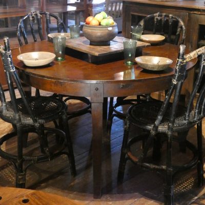 Table à manger en teck, ancienne, avec rallonge intégrée, Java, Indonésie