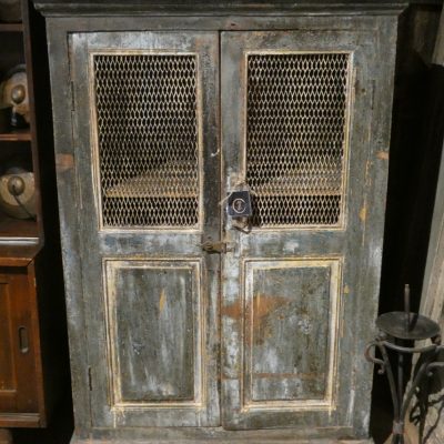 Garde manger en teck, ancien, patine d'origine, Rajasthan, Inde